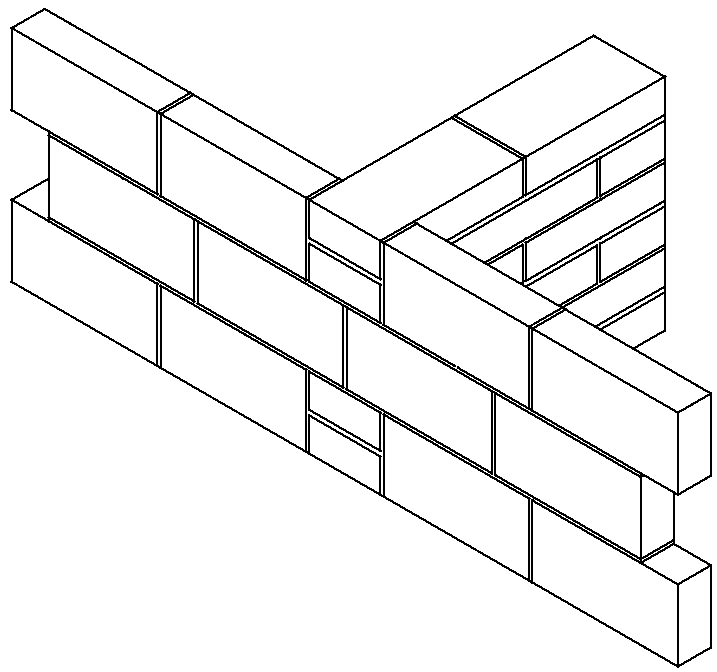 Diagram 2-6: Wall type 1  bonded junction  masonry inner leaf of external cavity wall with solid separating wall soundproofing